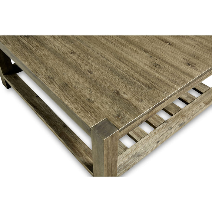 Modus Canyon Solid Wood Square Coffee Table in Washed Grey Image 3