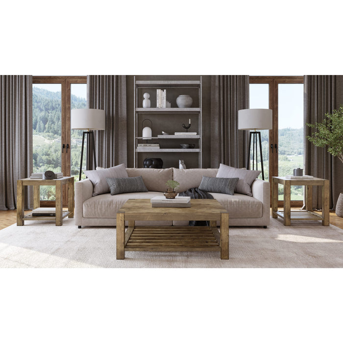 Modus Furniture Canyon Solid Wood Square Coffee Table in Washed Grey 655450170973 3E8721S Main Image