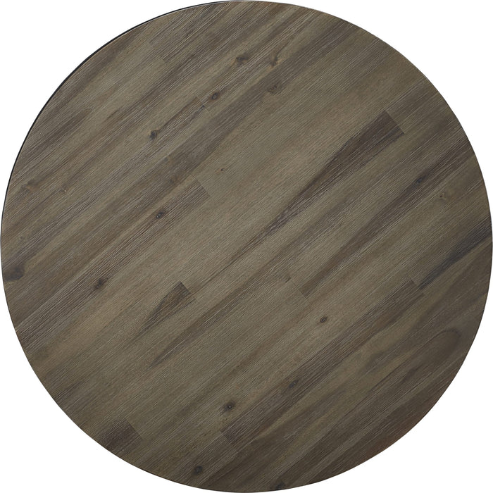 Modus Furniture Canyon Solid Wood and Metal Round Coffee Table in Washed Grey 655450218156 AE8721 Image 4