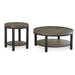 Modus Canyon Solid Wood and Metal Round Coffee Table in Washed Grey Image 5