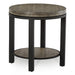 Modus Canyon Solid Wood and Metal Round End Table in Washed GreyImage 2