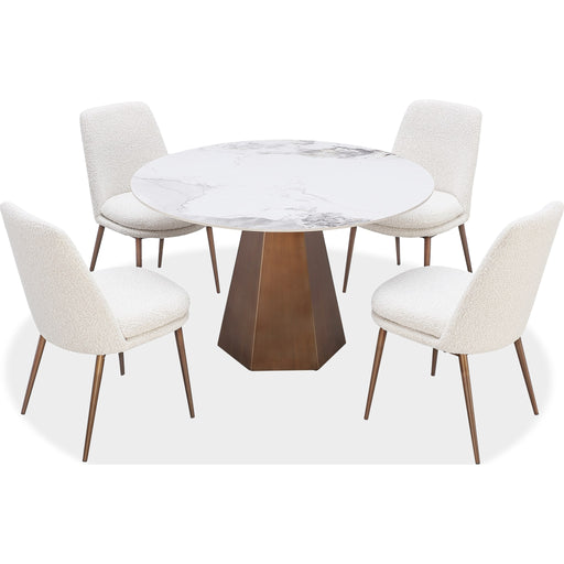 Modus Furniture Carmel Stone Top Round Dining Table in Chanelle and Bronze 655450423376 PWSZ60 Image 2
