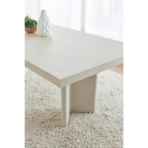 Modus Caye Stone Top Double Pedestal Dining Table with Ivory Cement Base Image 1