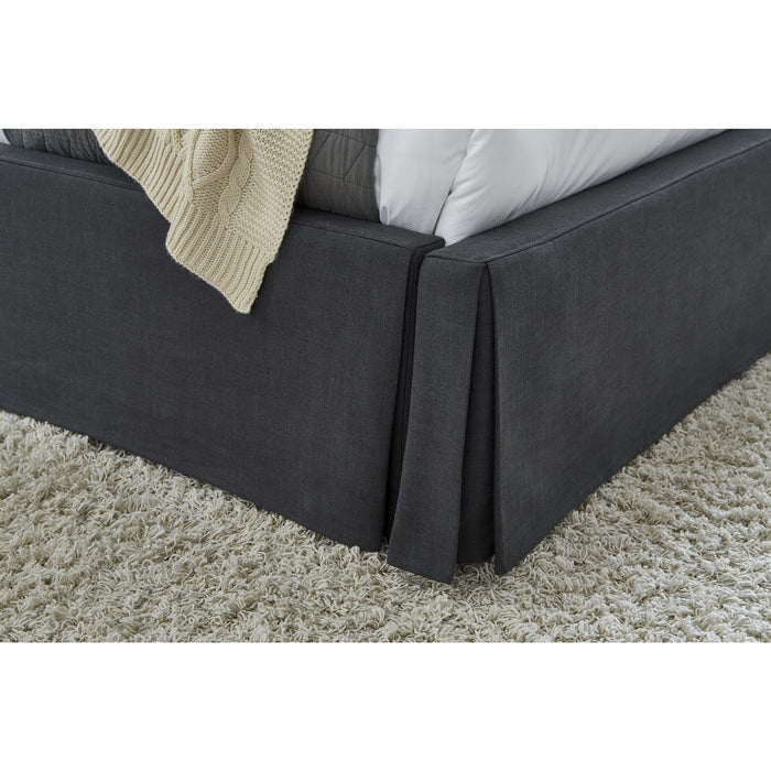 Modus Cheviot UpholsteredSkirted Panel Bed in Iron Image 2