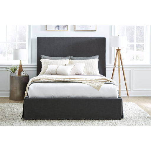 Modus Cheviot UpholsteredSkirted Panel Bed in IronImage 1