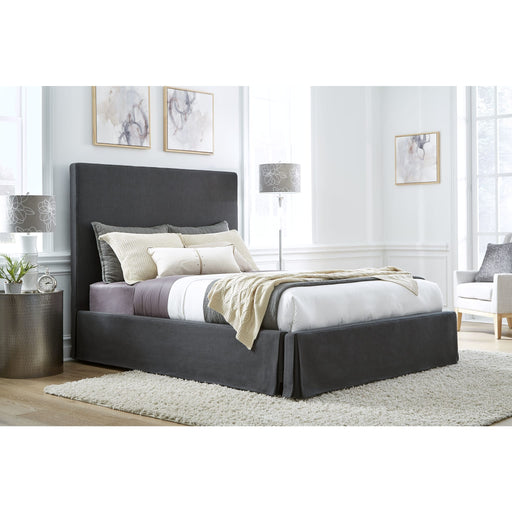 Modus Cheviot UpholsteredSkirted Panel Bed in Iron Main Image