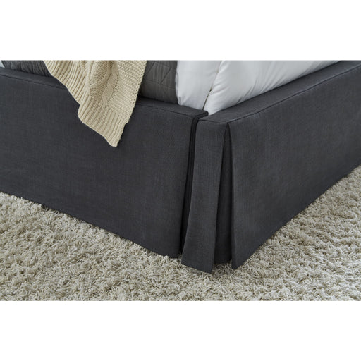 Modus Furniture Cheviot UpholsteredSkirted Storage Panel Bed in Iron  CBB3J 3 Image 2