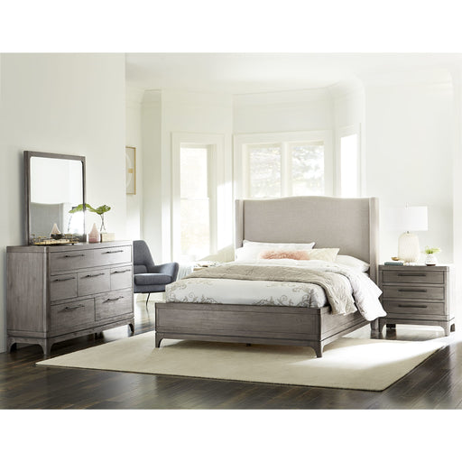Modus Cicero Upholstered Wingback Bed in Slate GreyImage 1