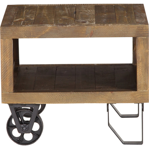 Modus Furniture Coalburn Reclaimed Wood Square Side Table in Russett Brown 655450170546 8QQ522W Image 2