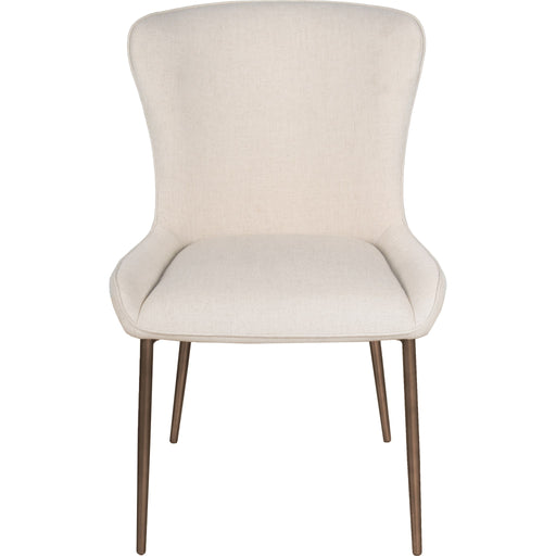 Modus Furniture Conway Linen Blend Upholstered Metal Leg Dining Chair in Cereal and Vintage Bronze 655450503566 WW3H63 Image 1