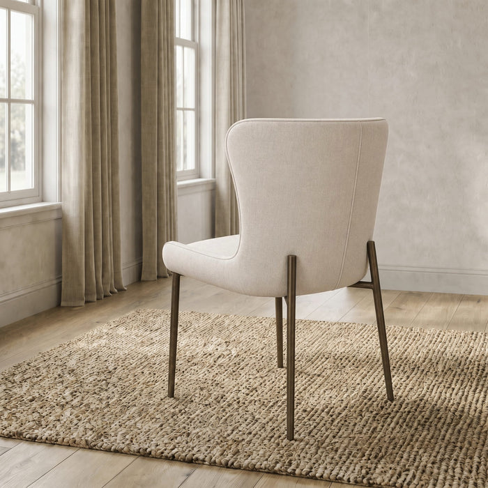 Modus Furniture Conway Linen Blend Upholstered Metal Leg Dining Chair in Cereal and Vintage Bronze 655450503566 WW3H63 Image 6