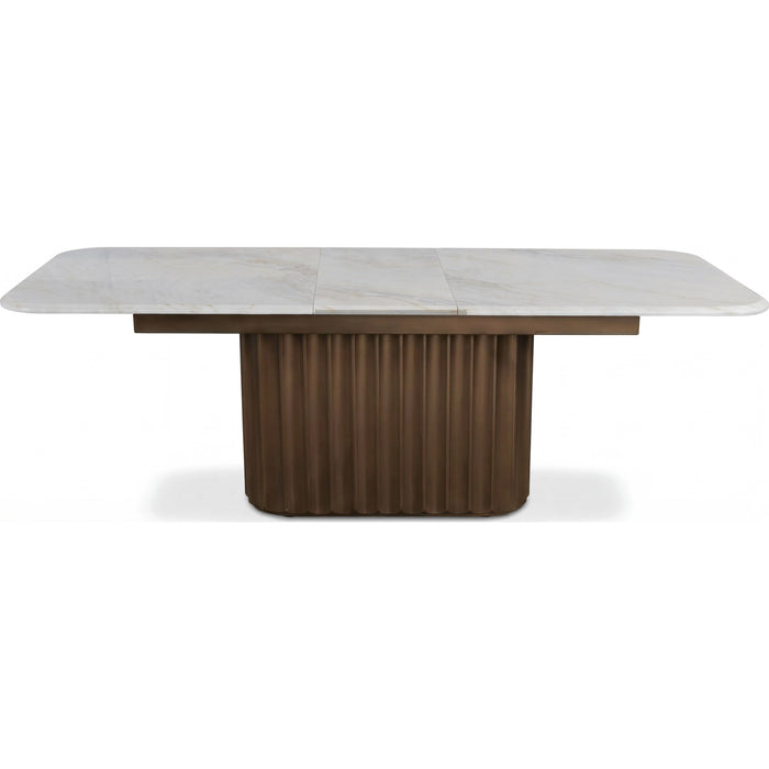 Modus Furniture Conway Sintered Stone Top Wood Base Dining Table with Self storing Leaf in Vintage Bronze 655450503535 WW3H60 Image 2