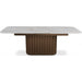 Modus Furniture Conway Sintered Stone Top Wood Base Dining Table with Self storing Leaf in Vintage Bronze 655450503535 WW3H60 Image 2
