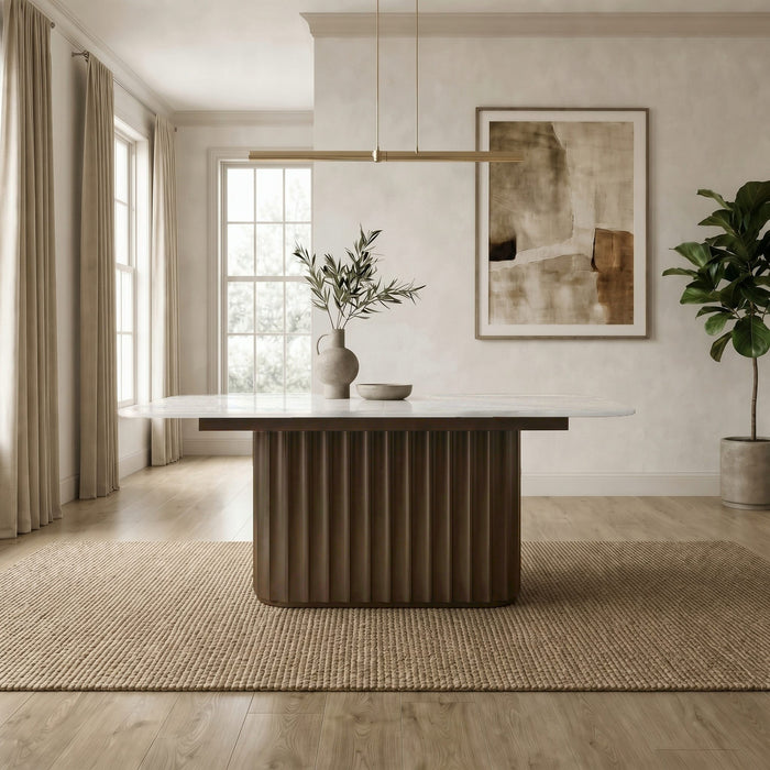 Modus Furniture Conway Sintered Stone Top Wood Base Dining Table with Self storing Leaf in Vintage Bronze 655450503535 WW3H60 Image 6