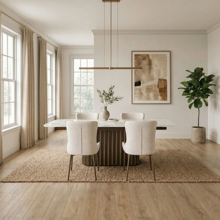 Modus Furniture Conway Sintered Stone Top Wood Base Dining Table with Self storing Leaf in Vintage Bronze 655450503535 WW3H60 Image 7