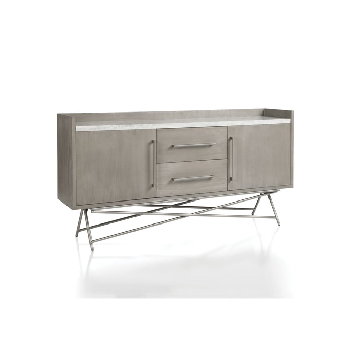 Modus Coral Marble Top Rectangular Sideboard in Antique Grey Image 3