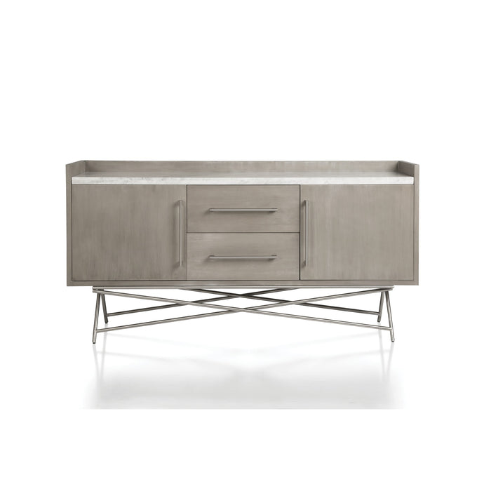 Modus Coral Marble Top Rectangular Sideboard in Antique GreyImage 4