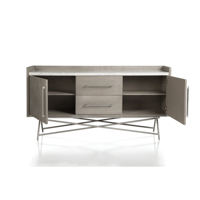 Modus Coral Marble Top Rectangular Sideboard in Antique Grey Image 5