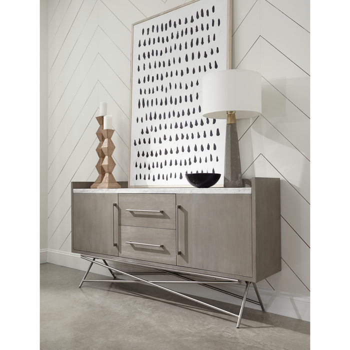Modus Coral Marble Top Rectangular Sideboard in Antique GreyMain Image
