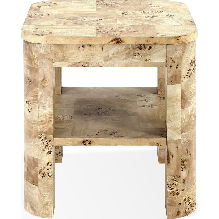 Modus Furniture Cosmo Mappa Burl End Table in Amber Kiss 655450461194 SJWD22 Image 2