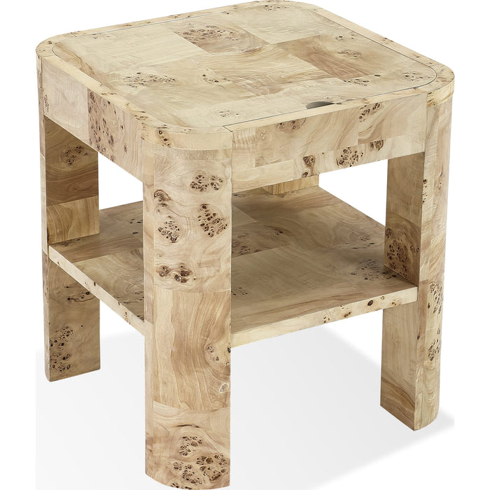 Modus Furniture Cosmo Mappa Burl End Table in Amber Kiss 655450461194 SJWD22 Image 3