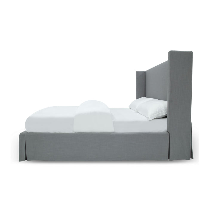 Modus Cresta Skirted Footboard Storage Panel Bed in FogImage 5