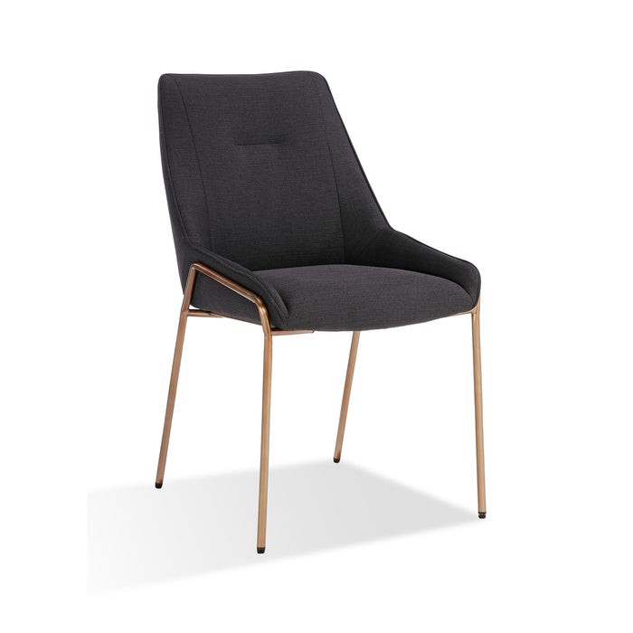 Modus Cyrus Upholstered Dining Chair in Coal Fabric and Brushed Bronze MetalImage 2