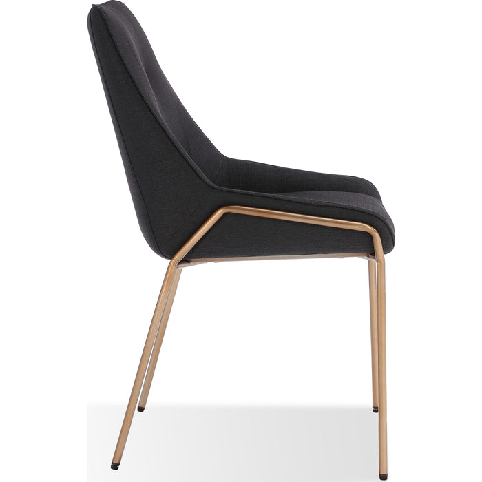 Modus Furniture Cyrus Upholstered Dining Chair in Coal Fabric and Brushed Bronze Metal 655450422898 PUSJ63ASH Image 3