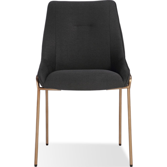 Modus Furniture Cyrus Upholstered Dining Chair in Coal Fabric and Brushed Bronze Metal 655450422898 PUSJ63ASH Image 4
