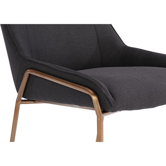 Modus Furniture Cyrus Upholstered Dining Chair in Coal Fabric and Brushed Bronze Metal 655450422898 PUSJ63ASH Image 6