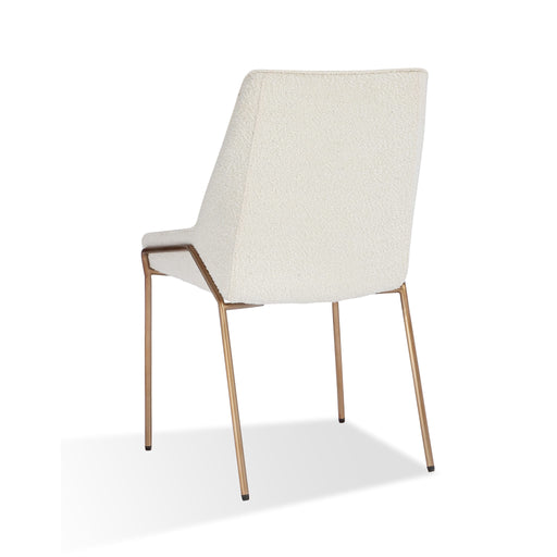 Modus Cyrus Upholstered Dining Chair in Cottage Cheese Boucle and Brushed Bronze MetalImage 1