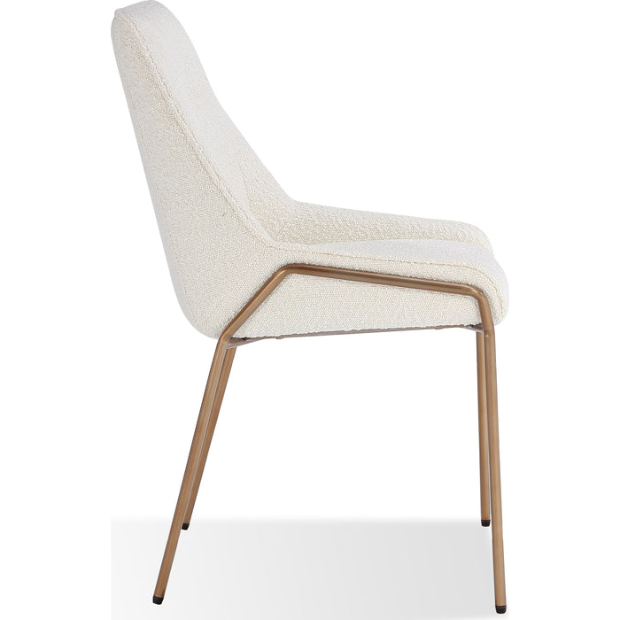Modus Furniture Cyrus Upholstered Dining Chair in Cottage Cheese Boucle and Brushed Bronze Metal 655450422843 PUSJ63AMZ Image 3