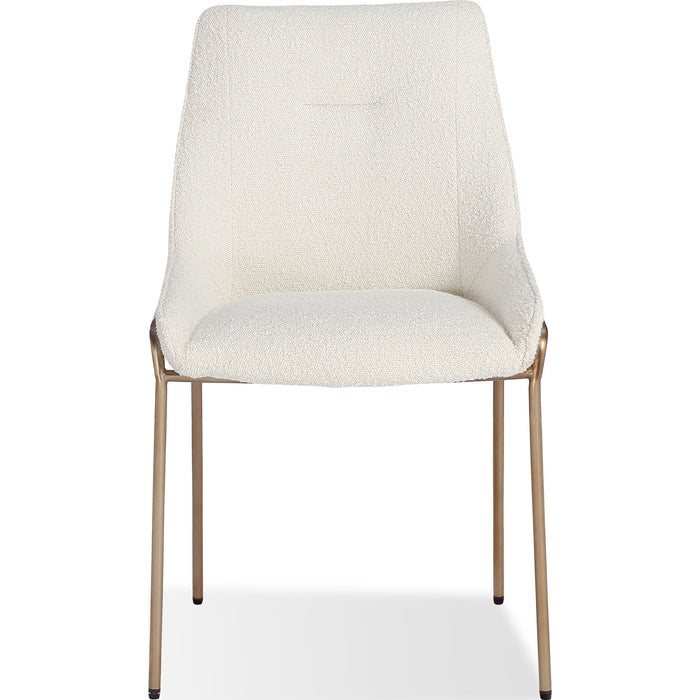 Modus Furniture Cyrus Upholstered Dining Chair in Cottage Cheese Boucle and Brushed Bronze Metal 655450422843 PUSJ63AMZ Image 4
