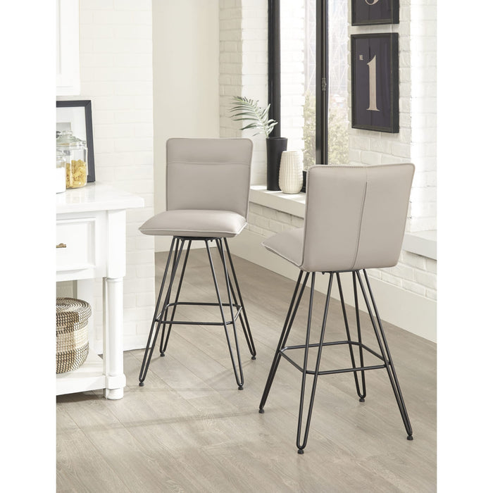 Modus Furniture Demi Hairpin Leg Swivel Bar Stool in Taupe 655450172687 9LE268D Main Image