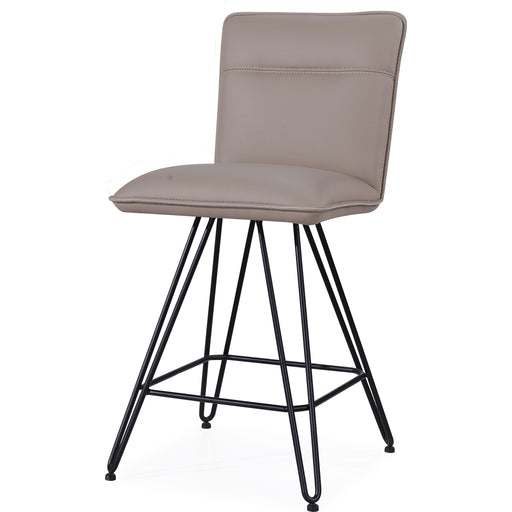 Modus Furniture Demi Hairpin Leg Swivel Counter Stool in Taupe 655450172700 9LE270D Image 1