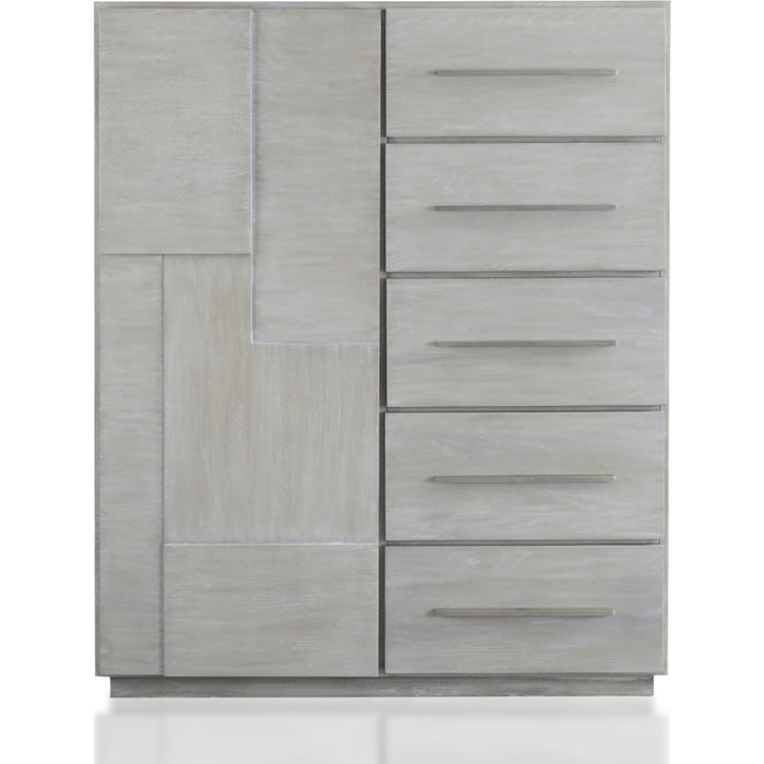 Modus Furniture Destination Five Drawer One Door Sweater Chest in Cotton Grey (2024) 655450436048 DEZ786A Image 2
