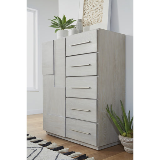 Modus Furniture Destination Five Drawer One Door Sweater Chest in Cotton Grey (2024) 655450436048 DEZ786A Main Image