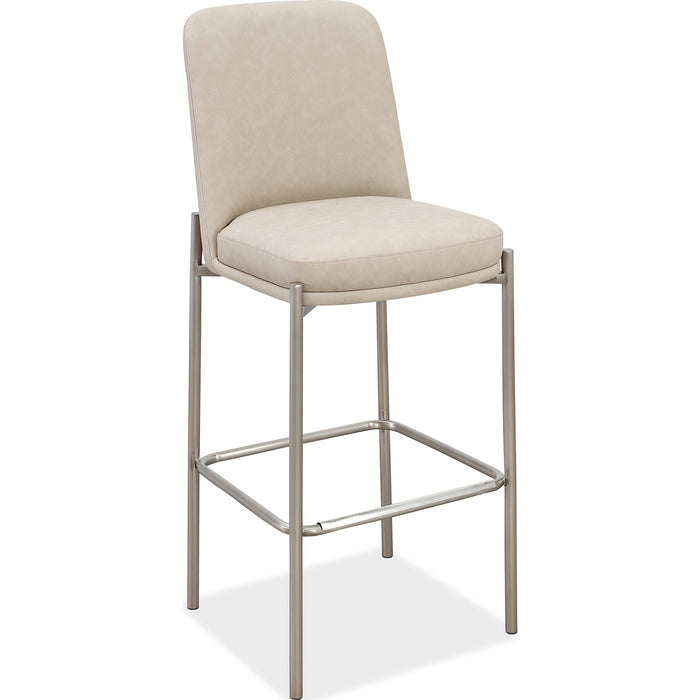 Modus Furniture Dion Upholstered Bar Stool in Camel Synthetic Leather and Brushed Nickel Metal 655450458873 PWTB75JPG Image 1