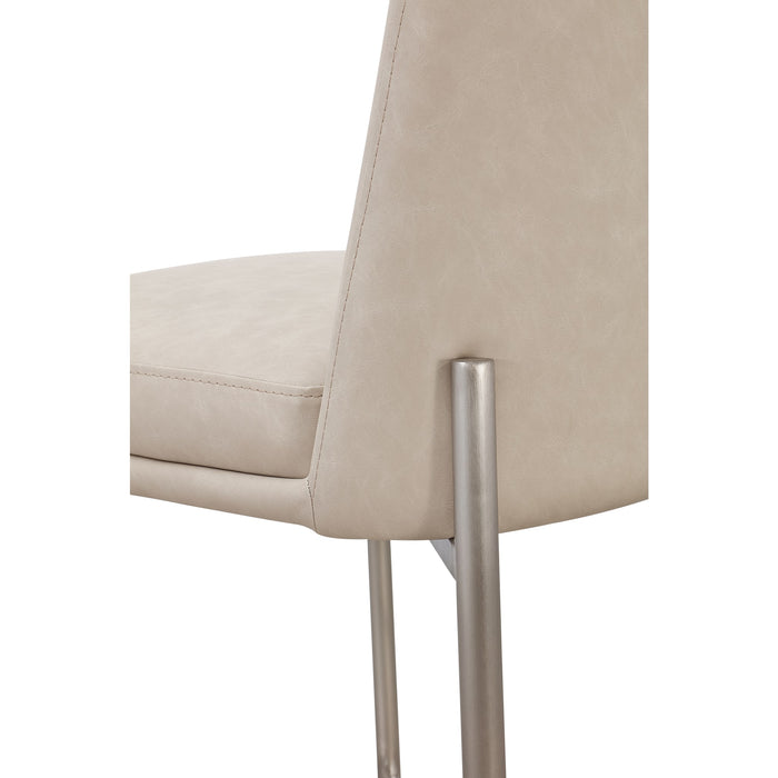Modus Furniture Dion Upholstered Bar Stool in Camel Synthetic Leather and Brushed Nickel Metal 655450458873 PWTB75JPG Image 4