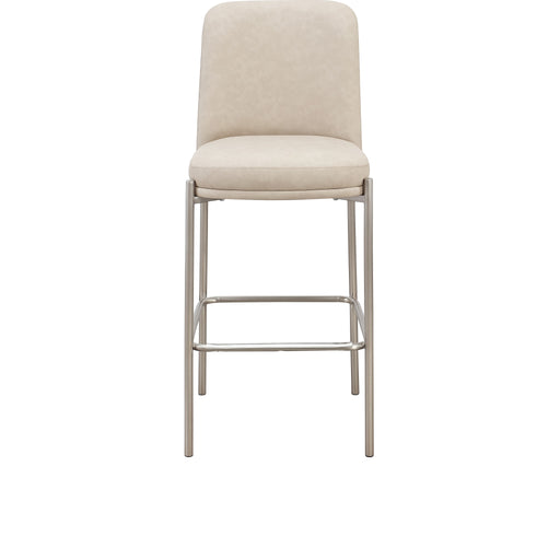 Modus Furniture Dion Upholstered Bar Stool in Camel Synthetic Leather and Brushed Nickel Metal 655450458873 PWTB75JPG Main Image