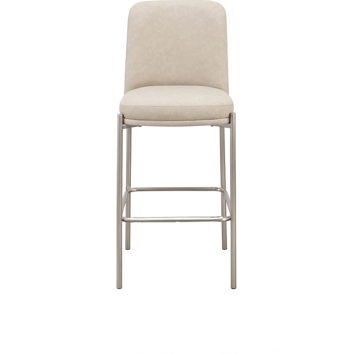 Modus Furniture Dion Upholstered Bar Stool in Camel Synthetic Leather and Brushed Nickel Metal 655450458873 PWTB75JPG Main Image