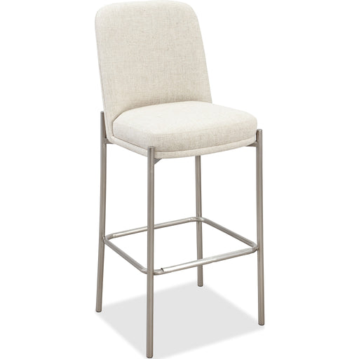 Modus Furniture Dion Upholstered Bar Stool in Natural Light Linen and Brushed Nickel Metal 655450458897 PWTB75JMW Image 1
