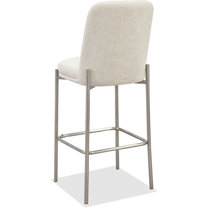 Modus Furniture Dion Upholstered Bar Stool in Natural Light Linen and Brushed Nickel Metal 655450458897 PWTB75JMW Image 3