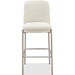 Modus Furniture Dion Upholstered Bar Stool in Natural Light Linen and Brushed Nickel Metal 655450458897 PWTB75JMW Main Image