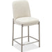 Modus Furniture Dion Upholstered Counter Stool in Natural Light Linen and Brushed Nickel Metal 655450458880 PWTB69JMW Image 1