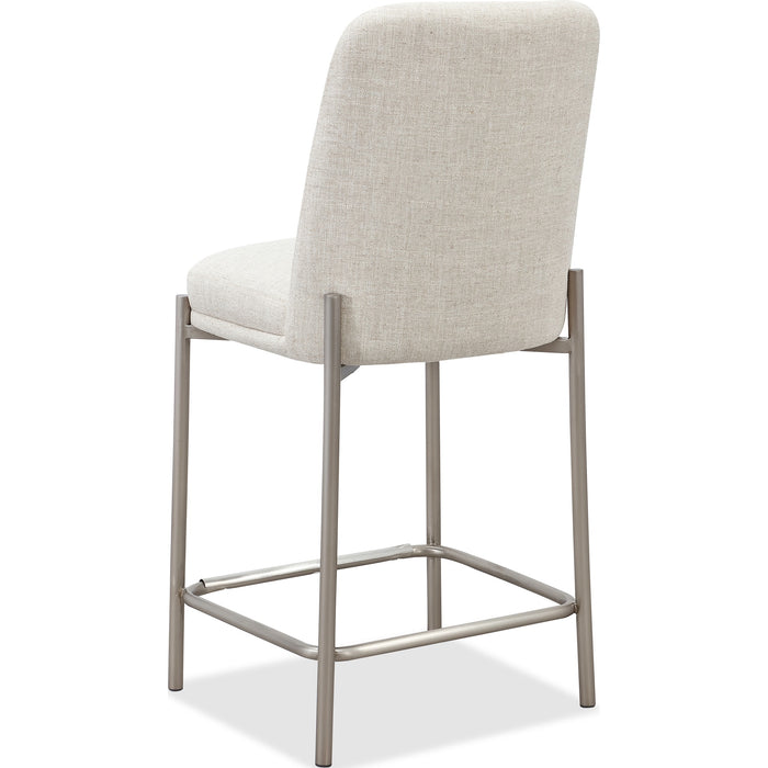 Modus Furniture Dion Upholstered Counter Stool in Natural Light Linen and Brushed Nickel Metal 655450458880 PWTB69JMW Image 3