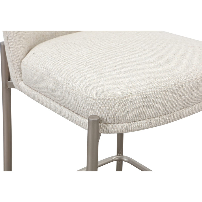 Modus Furniture Dion Upholstered Counter Stool in Natural Light Linen and Brushed Nickel Metal 655450458880 PWTB69JMW Image 5