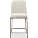 Modus Furniture Dion Upholstered Counter Stool in Natural Light Linen and Brushed Nickel Metal 655450458880 PWTB69JMW Main Image