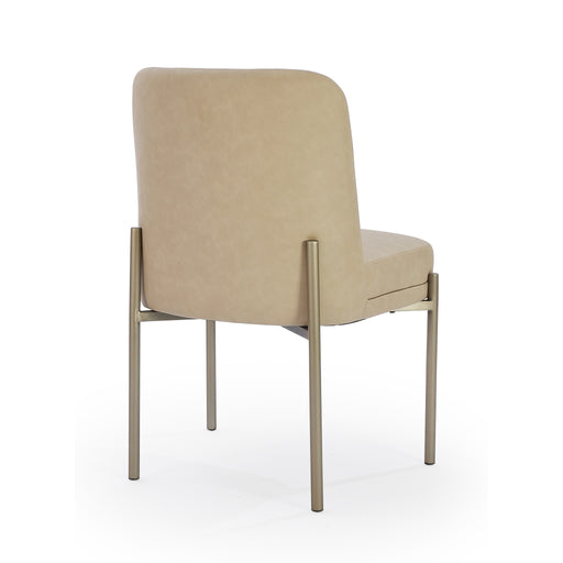 Modus Dion Upholstered Dining Chair in Camel Synthetic Leather and Brushed Nickel MetalImage 1
