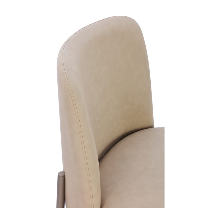 Modus Dion Upholstered Dining Chair in Camel Synthetic Leather and Brushed Nickel MetalImage 2